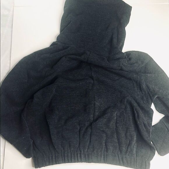 LUMIERE Charcoal Gray Long-Sleeve Super Soft Turtleneck Pullover Top Sweatshirt - Picture 7 of 13